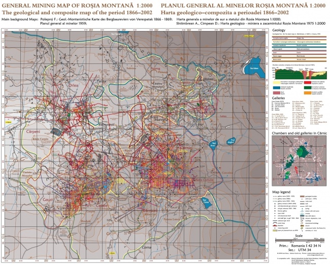 Generální mapa Rosia Montany 1866–2013 